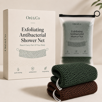 The Òré Exfoliating Antibacterial Shower Net